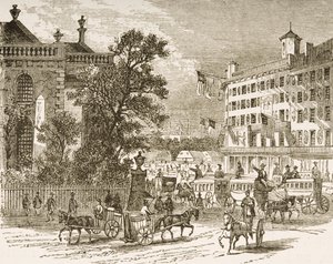 1876年頃、ニューヨーク州セントポールのブロードウェイ、「アメリカンピクチャーズ」より1876 作： English School